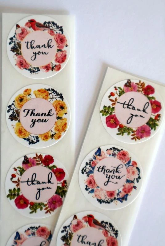 Pack 100 etiquetas autocolantes florales – photo 2